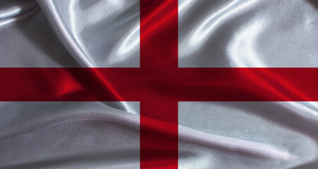 Fototapeta premium National flag of England with cloth texture. England flag with realistic texture background