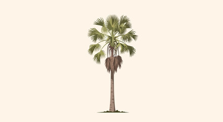 Obraz premium Palm tree standing alone outdoors.