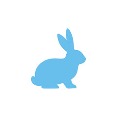 Obraz premium Bunny silhouette icon in solid pastel color