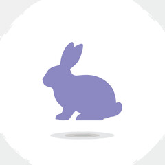 Obraz premium Bunny silhouette icon in solid pastel color