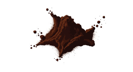 Pile of Ground Coffee Powder Isolated on White Background