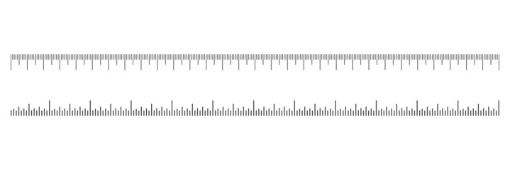 Ruler scale with markings and numbers. Size indicators measuring tool. Ruler scale with centimeters and millimeters units. Vector