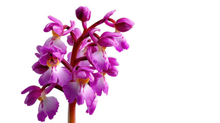 Obraz premium Orchid's Delicate Beauty: Exquisite image showcasing a cluster of vibrant orchid blooms, showcasing their intricate details, delicate petals and elegant allure. 