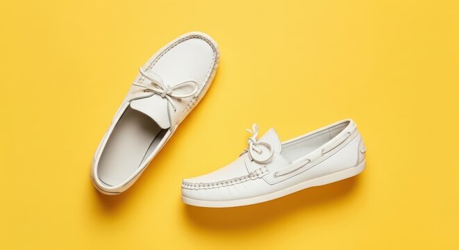 White leather loafer shoes men's fashion footwear.