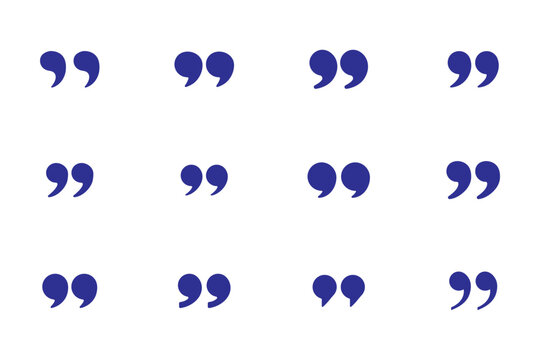 Set of quote mark, quotes icon, sign, symbol, emblem. Ditto marks icon set. Quotation marks. Dialogue discussion symbol for UI UX, website, mobile app.