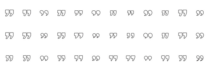 Set of quote mark, quotes icon, sign, symbol
