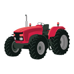 Obraz premium red tractor isolated on white
