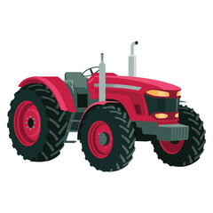 Obraz premium red tractor isolated on white