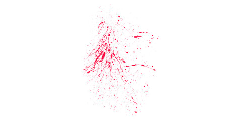 Naklejka premium Red blood splatter splash texture on black background abstract horror crime scene medical liquid spray paint graphic art