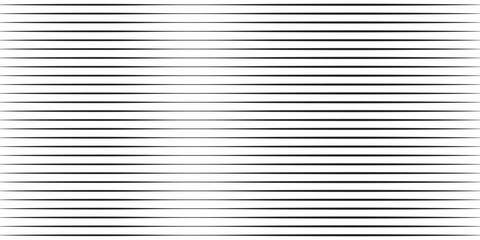 Fototapeta premium Abstract black horizontal lines with tapered wave effect, creating a modern optical illusion pattern for stylish backgrounds and contemporary graphic design.