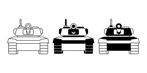 Battle Tank Armored Vehicle Symbol For Ground Warfare Military Defense Equipment Color Icon © drawnbybert