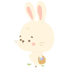 Obraz premium easter bunny with easter egg basket 