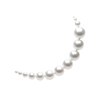 Elegant Strand of Graduating White Pearls in a Curve