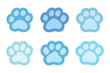 Obraz premium Set of hand drawn cute cat's paw Cat, dog, animal, pet, puppy, bear, wolf, tiger paw clipart in doodle style For print, web, design, decor, greeting cards, children's prints