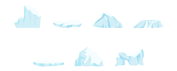 Floating iceberg illustration. Arctic, polar, frozen for climate and ocean concept. Vector isolated © Maya