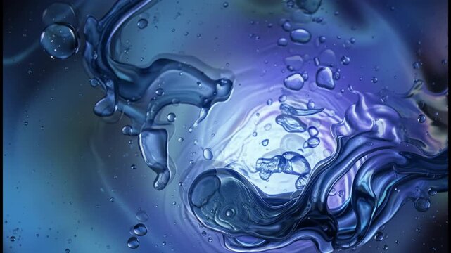 Blue Liquid Dreamscape with Abstract Memory