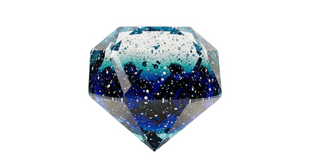 Abstract Diamond with Cosmic Swirls and Bubbles