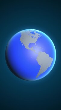 The animation shows a graphic representation of the earth and highlights the location and map of Anguilla colored red in vertical format.