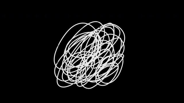 Hand Drawn Scribble Line Cartoon Animation with overlapping scribbles