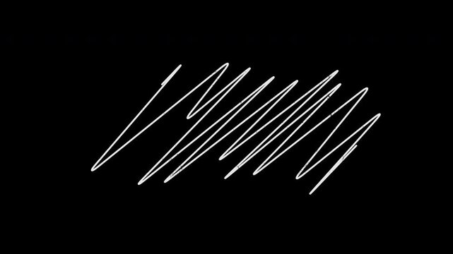 White Hand Drawn Scribble Line Animation
