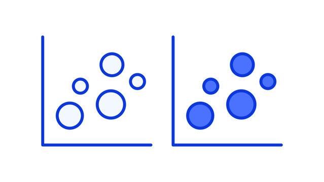 Chart Scatter Plot Data Analysis Graph Symbol For Statistics Research Color Icon