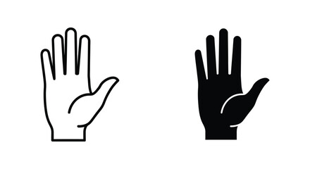Obraz premium Hand Icon Stop Halt Gesture Commercial