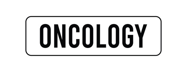 Fototapeta premium Oncology Medical Label Outline Badge Black Text Minimal Healthcare Sign