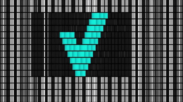 Credit card approval scan checkmark on black matrix