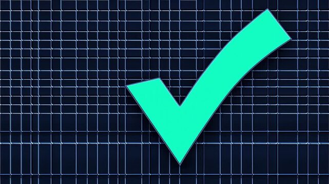 Fintech transaction validation checkmark scan