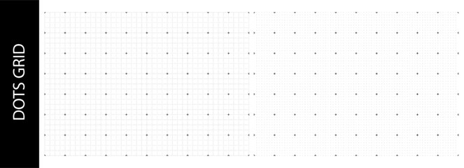 Dotted blueprint overlay for tech digital pattern, dashed lines cross. Grid bg for scan graph, hud square element. Black architect grid vector, data notebook paper. Chart drawing tech rectangle sheet