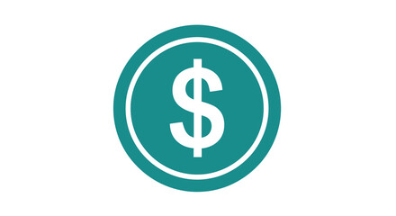 Obraz premium Close-up of a dollar symbol enclosed in a teal circular emblem representing finance and money concepts.