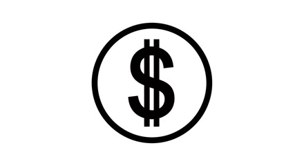 Obraz premium Minimal circular dollar sign icon representing finance and business concepts.