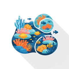 Naklejka premium Colorful Coral Reef Fish Marine Life 19.