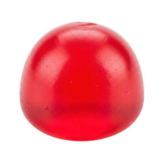 Red jelly ball on black background