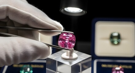 Close-up of a premium pink sapphire gemstone with brilliant facets, generated by AI.