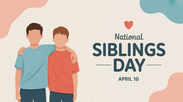 Two brothers celebrating national siblings day on april 10 with a warm and loving gesture