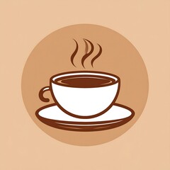 Obraz premium A simple graphic illustration of a steaming hot beverage