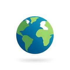 Fototapeta premium Stylized Planet Earth Globe Illustration on White Background