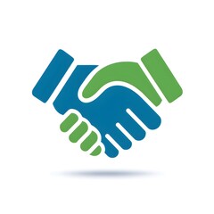 Stylized Handshake Icon Symbolizing Business Agreement and Partnership