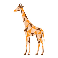 polygonal low poly giraffe cartoon vector
