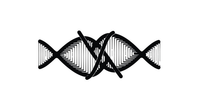Abstract representation of intertwined DNA strands symbolizing genetic connection and research.