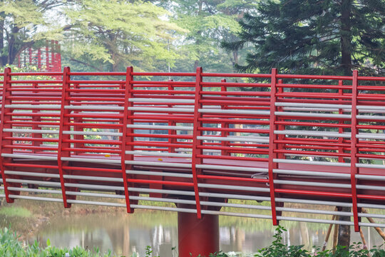part of a skybridge or elevated walkway design in public park