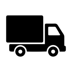 Fototapeta premium A minimalist vector illustration of a cargo delivery truck icon representing a professional logistics transportation vehicle for the shipping and freight industry