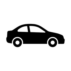 Fototapeta premium Red cartoon SUV automobile vector illustration featuring a modern family car design with wheels isolated on a white background for automotive transport and vehicle icon graphics