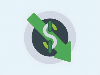 Fototapeta premium Green dollar sign icon symbolizing financial growth and success