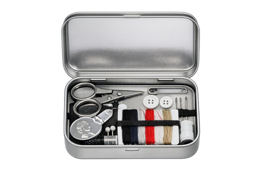 Portable travel sewing kit with repair tools