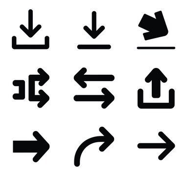Arrow icons set vector collection