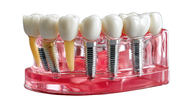 Dental Implants: A close-up view of dental implants showcases their precision and function, highlighting the marvels of modern dentistry and the path to a brighter, confident smile. 