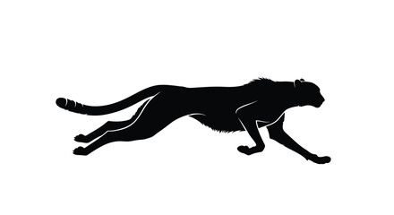 Fototapeta premium Black panther silhouette vector illustration