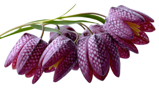 Checkered Blooms: A close-up view unveils the intricate beauty of delicate checkered flowers, their unique patterns and colors captivating the eye and embodying nature's artistry.